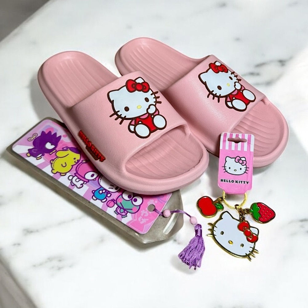 Hello Kitty lot slides 8.5 bag charm keychain and sanrio bookmark